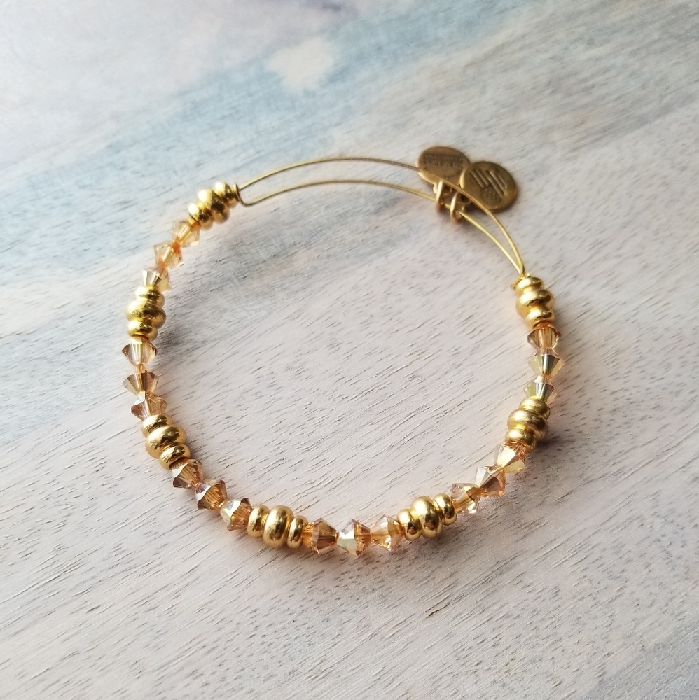 Alex and Ani Gold Beaded Bangle
